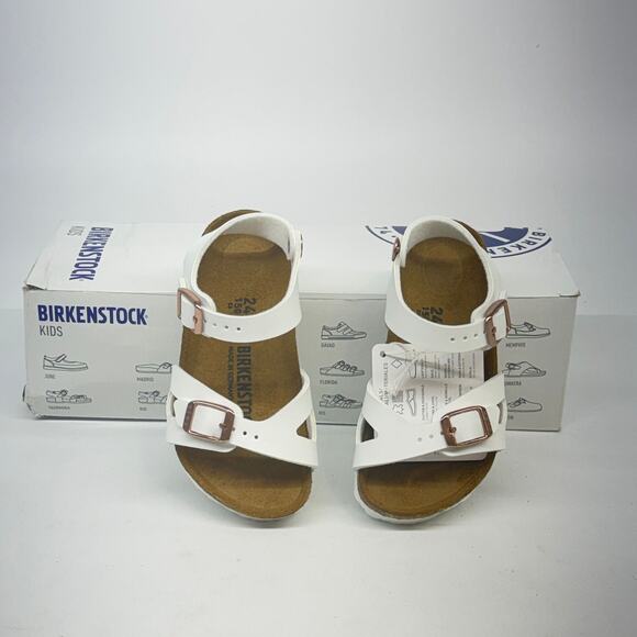 Birkenstock Rio Sandals White Size 6 Toddler Kids EU 24 - Picture 2 of 5